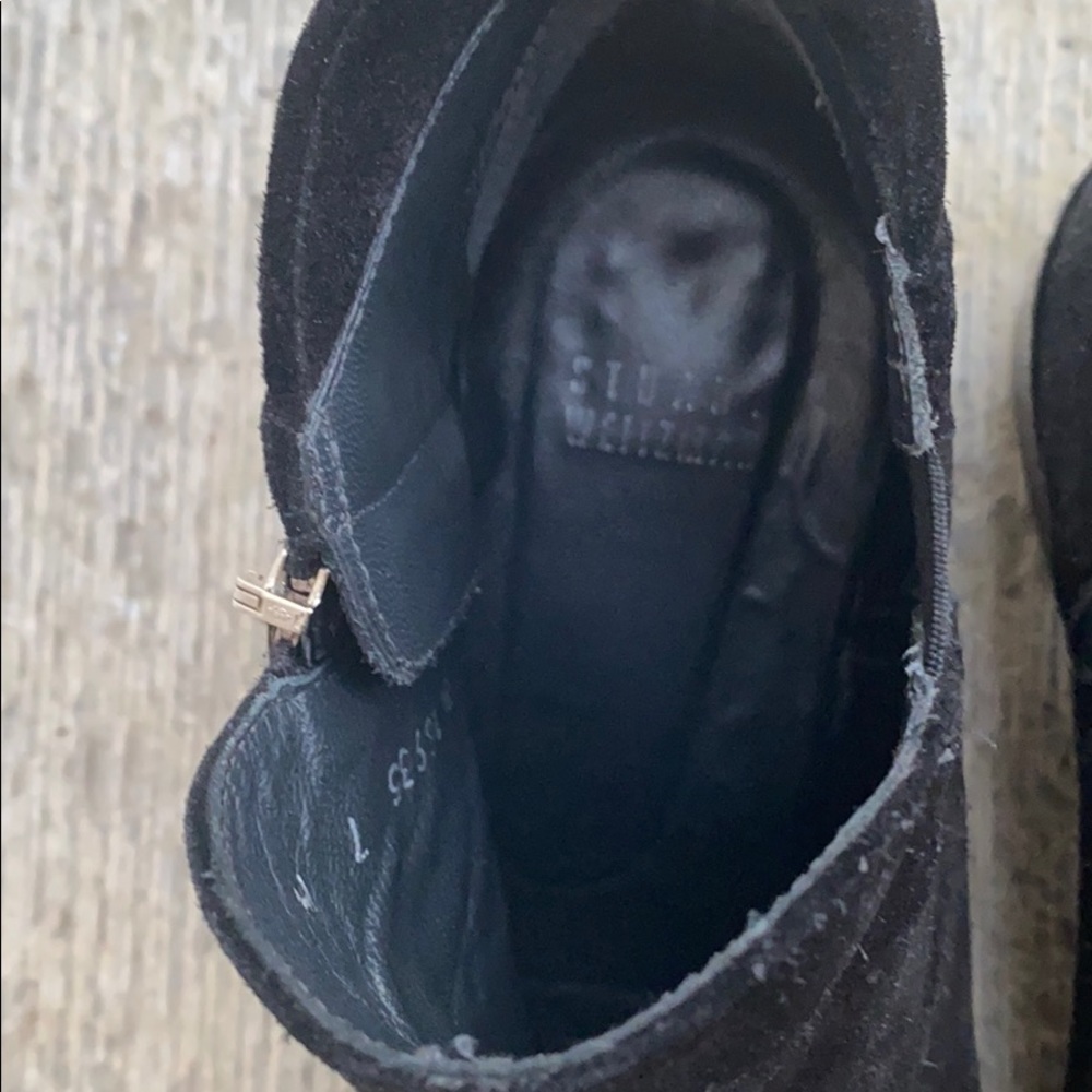 Stuart Weitzman Black Suede Ankle Boot Size 7 - image 7